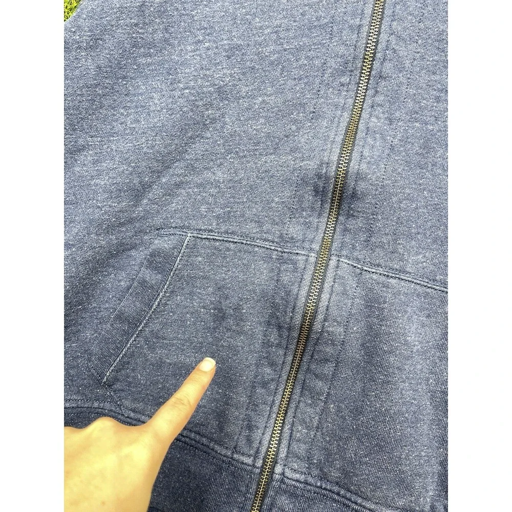 Polo Ralph Lauren Rugby Hoodie Mens 2XL Blue Heavyweight Fleece Zip Up Sport Y2K